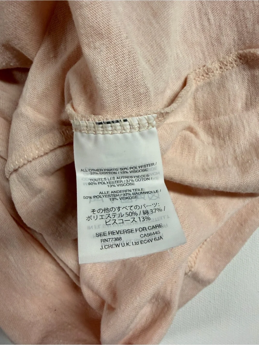 J. Crew Light Blush Tee with Navy Graphic
